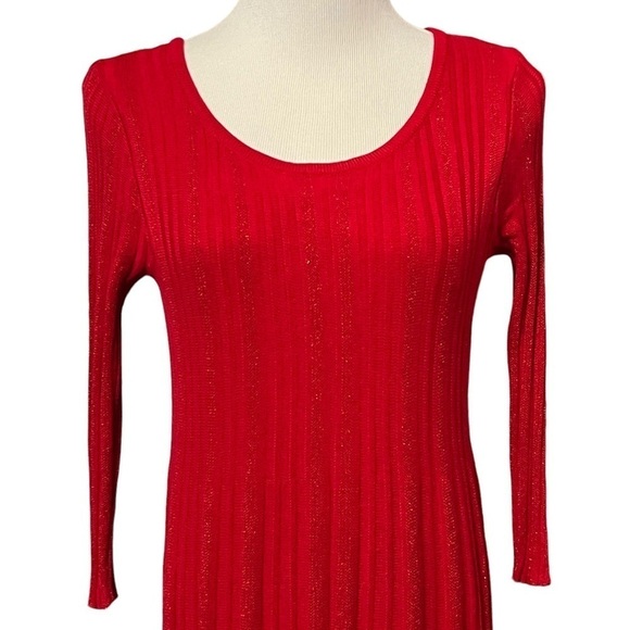 C. Est. 1946 Red Fitted Sweater Dress with Slip Size Large - Picture 7 of 14